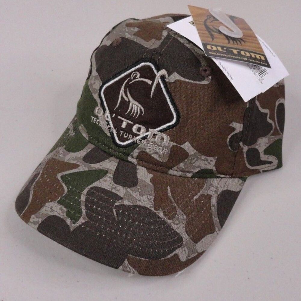 Drake Ol Tom Hat Green Camo Cotton Old School Diamond Logo Cap Turkey Hunting
